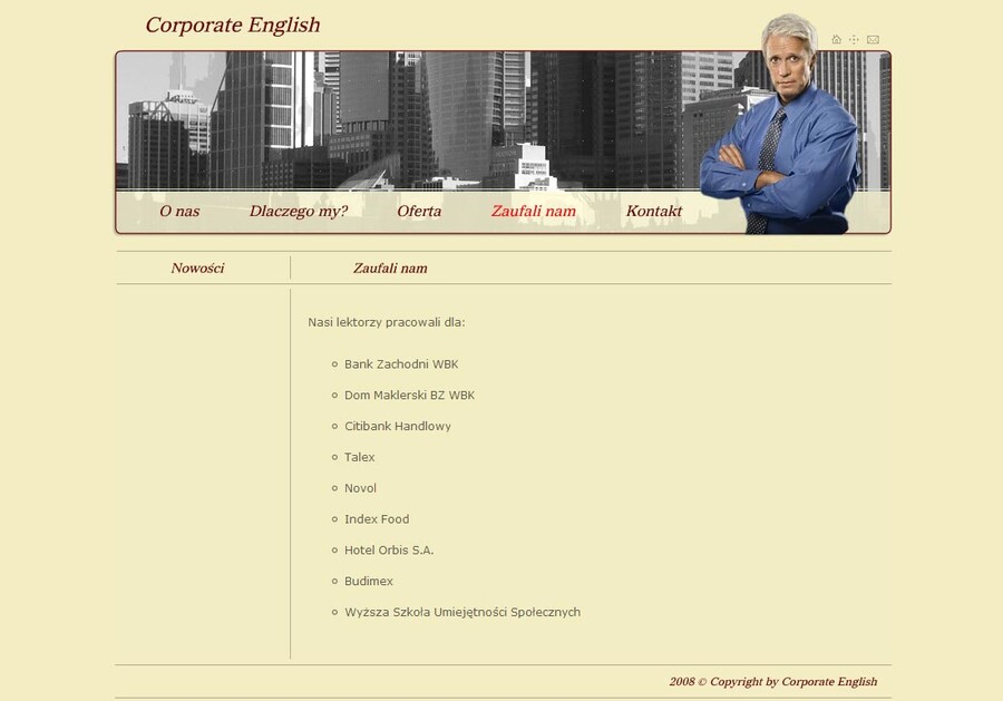 Corporate English - strony www Poznań