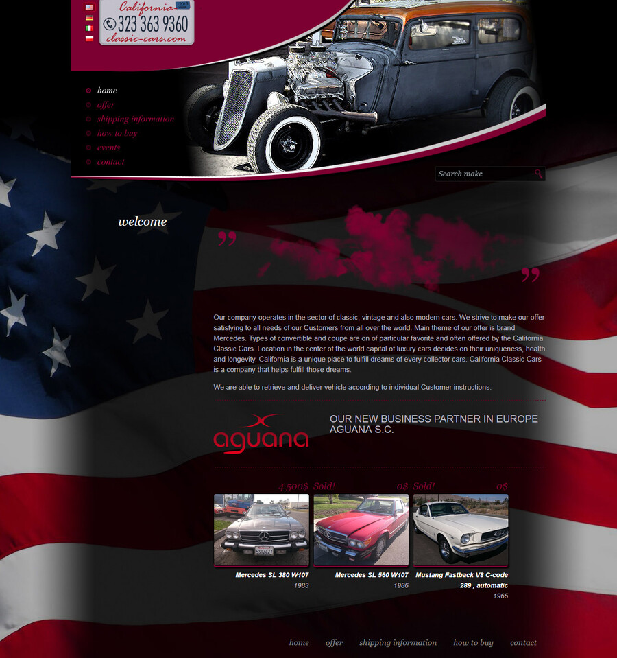 California Classic Cars - strony www