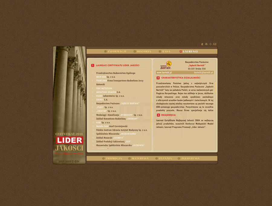 Konkurs Magazynu Lider Jakośći - strony flash Poznań