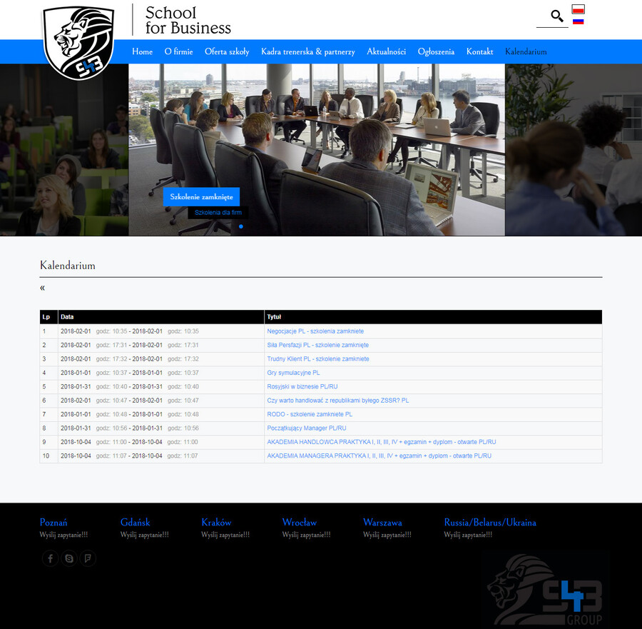 School for Business - strony responsywne Poznań
