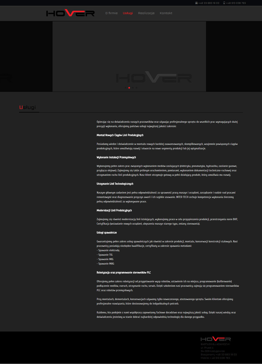 Hover - strony responsywne Poznań