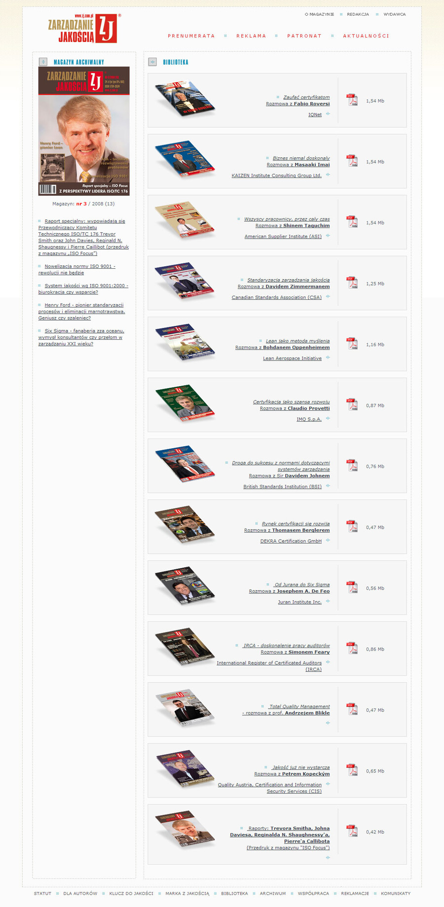 Magazyn Zarządzanie Jakością - strony www